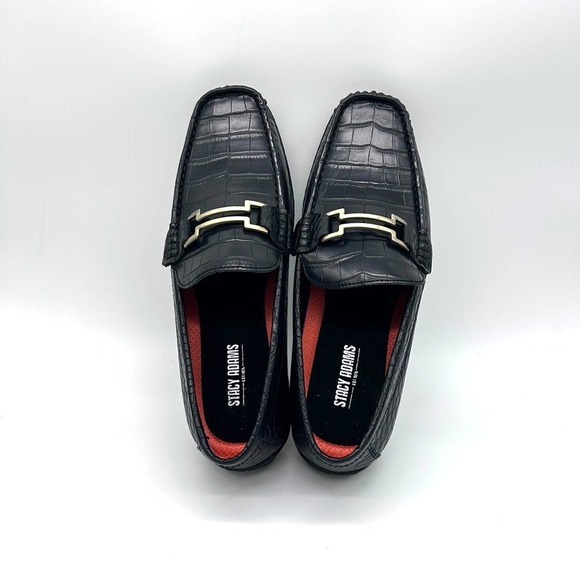 Stacy Adams Embrey Moc Toe Bit Slip-On Dress Men's Shoes Black US 9M - Picture 6 of 11